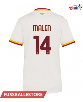 Günstige AS Roma Donyell Malen #14 Auswärtstrikot Damen 2026-27 Kurzarm